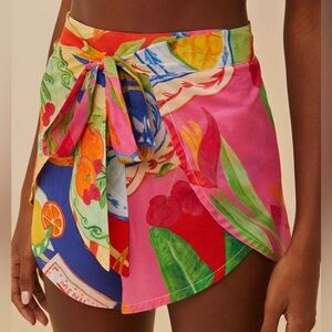 Farm Rio Cotton Multicolor Summer Picnic Shorts NWT $120, size L
